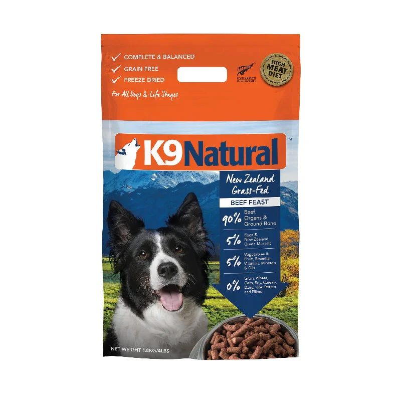  -Chicken-flavored dog foodK9 Natural Beef Feast Freeze Dried Dog Food 1.8kg