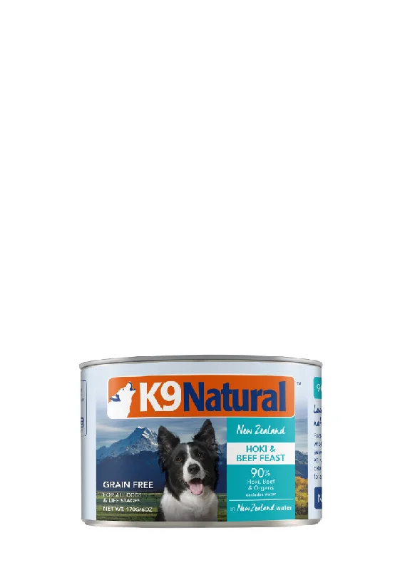 - Food for small dogsK9 Natural Canned Beef & Hoki 170gm /12 Cans