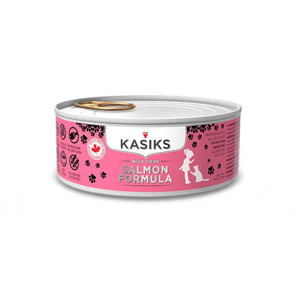    - Indoor cat food  KASIKS Wild Coho Salmon Formula Canned Cat Food