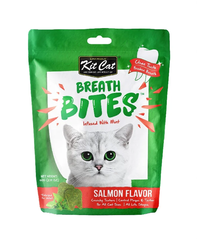    - Cat food for picky eaters  Kit Cat Breath Bites Cat Treat Salmon 60g