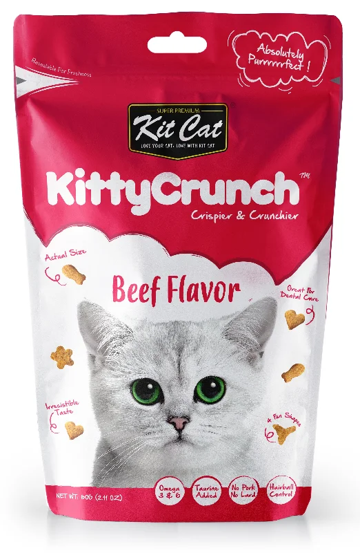    - Cat food for digestive health  Kit Cat Kitty Crunch Cat Treat Beef 60g