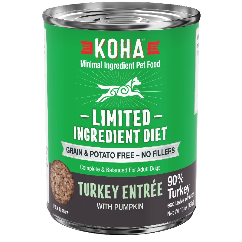 - Dog food helps the digestive systemKOHA Grain & Potato Free Limited Ingredient Diet Turkey Entree with Pumpkin Canned Dog Food