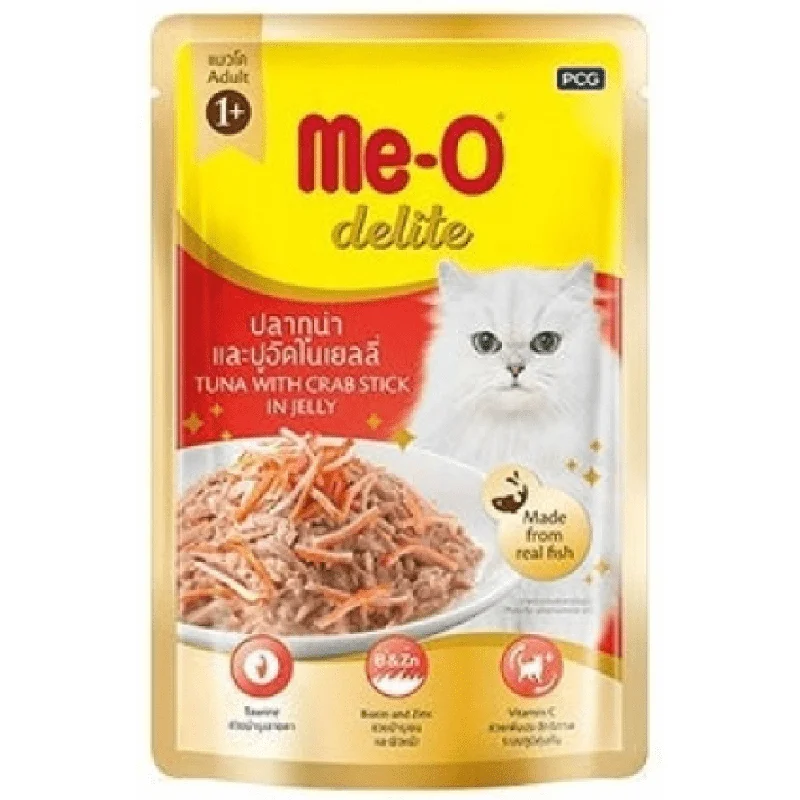  . **Price and Purchasing**  Me O Delite Tuna with Crab Sticks in Jelly Cat Wet Food