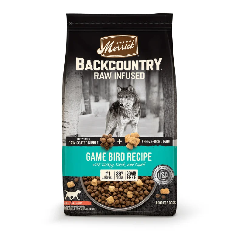 - Dog food nutritional analysisMerrick Backcountry Raw Infused Grain Free Wild Game Bird Recipe Dry Dog Food