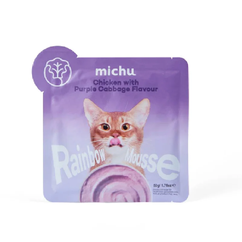    - Weight management cat food  Michu Rainbow Mousse Chicken With Purple Cabbage Flavour Cat Wet Food 50g x 10