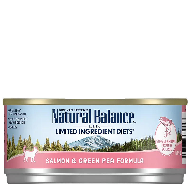    - Natural ingredient cat food  Natural Balance Limited Ingredient Salmon & Green Pea Recipe Cat Wet