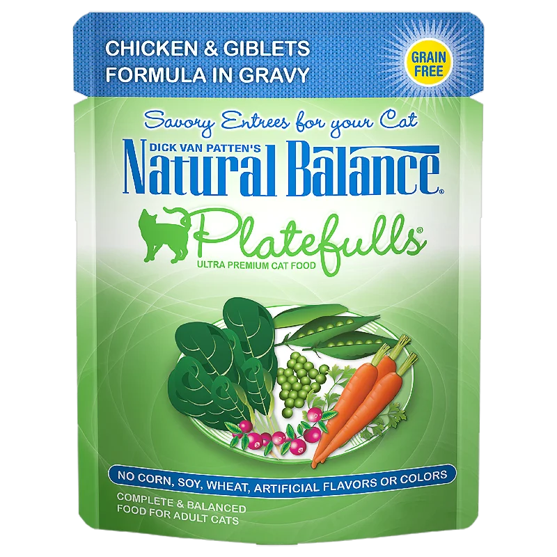    - Cat food for picky eaters  Natural Balance Original Ultra Platefulls Chicken & Giblets Recipe Morsels in Gravy Cat Wet