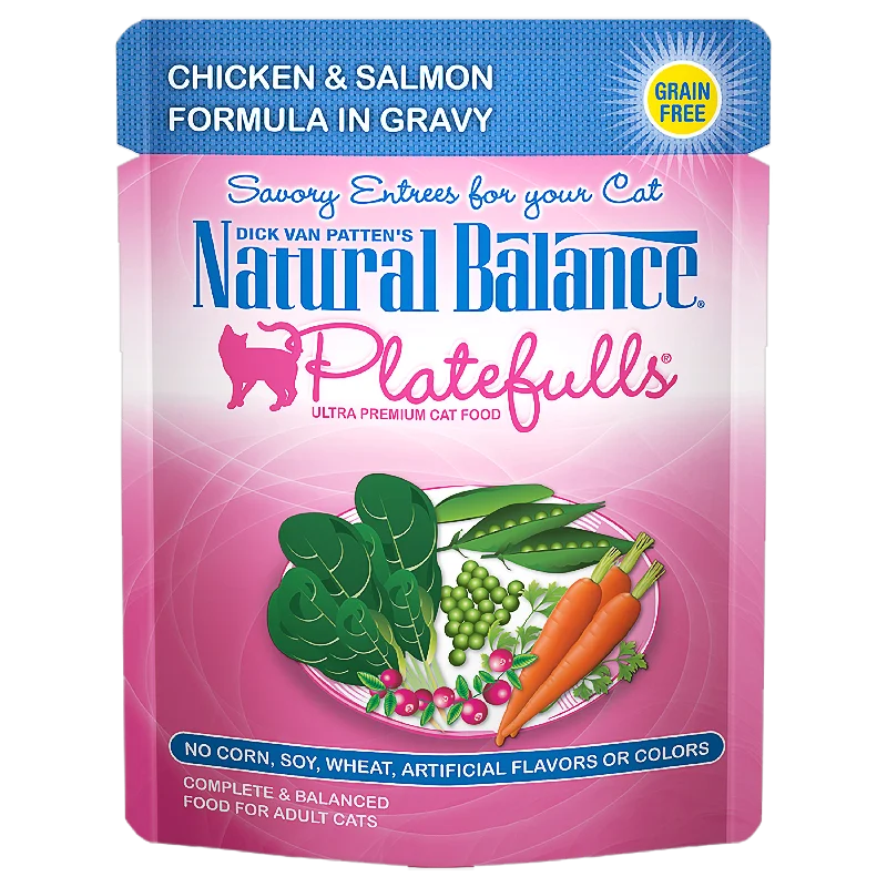  . **Special Needs**  Natural Balance Original Ultra Platefulls Chicken & Salmon Recipe Morsels in Gravy Cat Wet