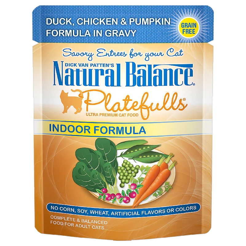    - Cat food for coat health  Natural Balance Original Ultra Platefulls Duck, Chicken, & Pumpkin Recipe Morsels in Gravy Cat Wet