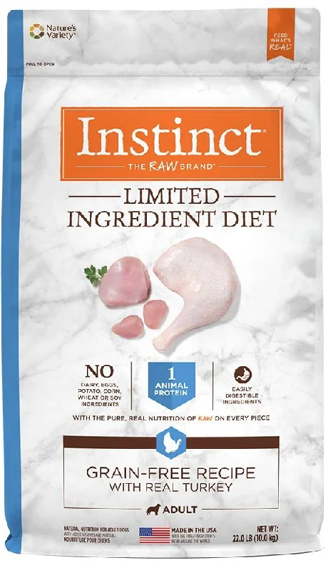  -Chicken-flavored dog foodInstinct Limited Ingredient Diet Adult Grain Free Recipe with Real Turkey Natural Dry Dog Food