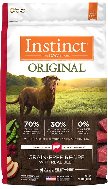 - Natural ingredient dog foodInstinct Original Grain Free Recipe with Real Beef Natural Dry Dog Food