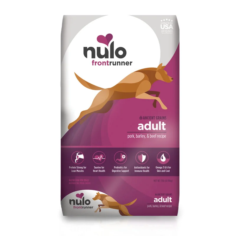 - Food for picky dogsNulo Frontrunner Ancient Grains Pork, Barley, and Beef