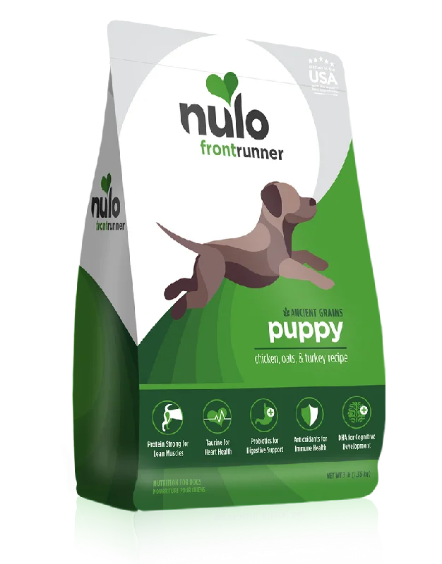 - Special food for senior dogsNulo Frontrunner Puppy with Chicken, Oats, & Turkey