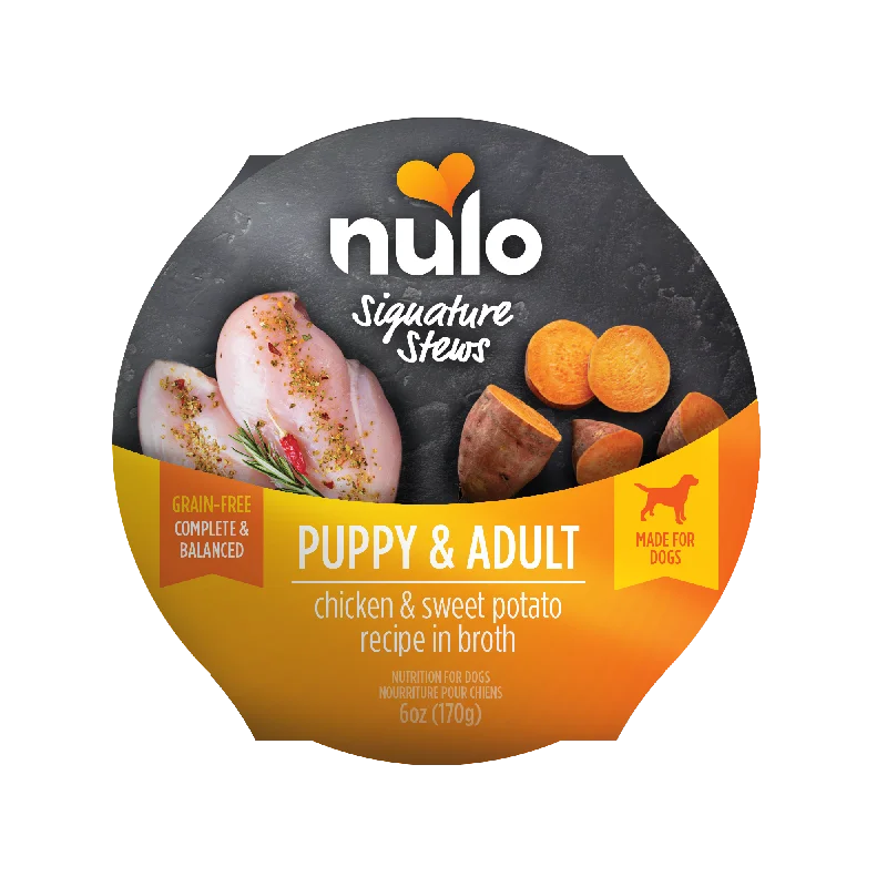 - The effect of dog food on hairNulo Signature Stews Puppy & Adult Chicken & Sweet Potato in Broth Recipe Dog Food Tub