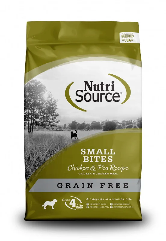 - Special food for puppiesNutriSource Grain Free Small Breed Bites Chicken & Pea Recipe Dry Dog Food