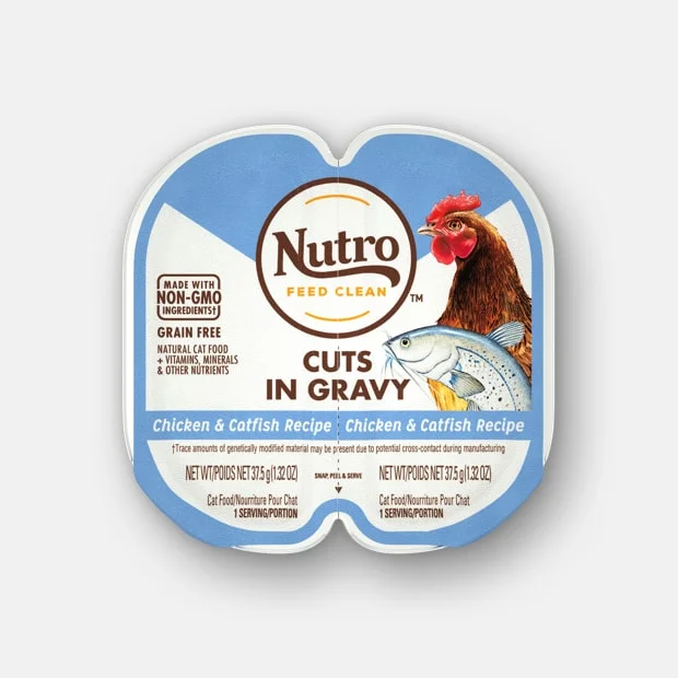  . **Health and Nutrition**  Nutro Perfect Portions Grain Free Cuts In Gravy Real Chicken, Catfish & Tuna Recipe Wet Cat Food Trays