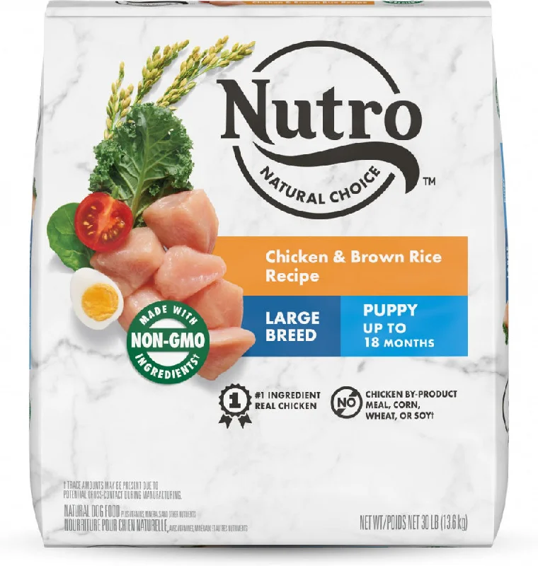  -Chicken-flavored dog foodNutro Wholesome Essentials Large Breed Puppy Farm-Raised Chicken, Brown Rice & Sweet Potato Dry Dog Food