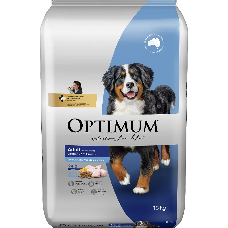 - Food for large dogsOptimum Chicken Vegetables And Rice Large Breed Adult Dry Dog Food 18kg