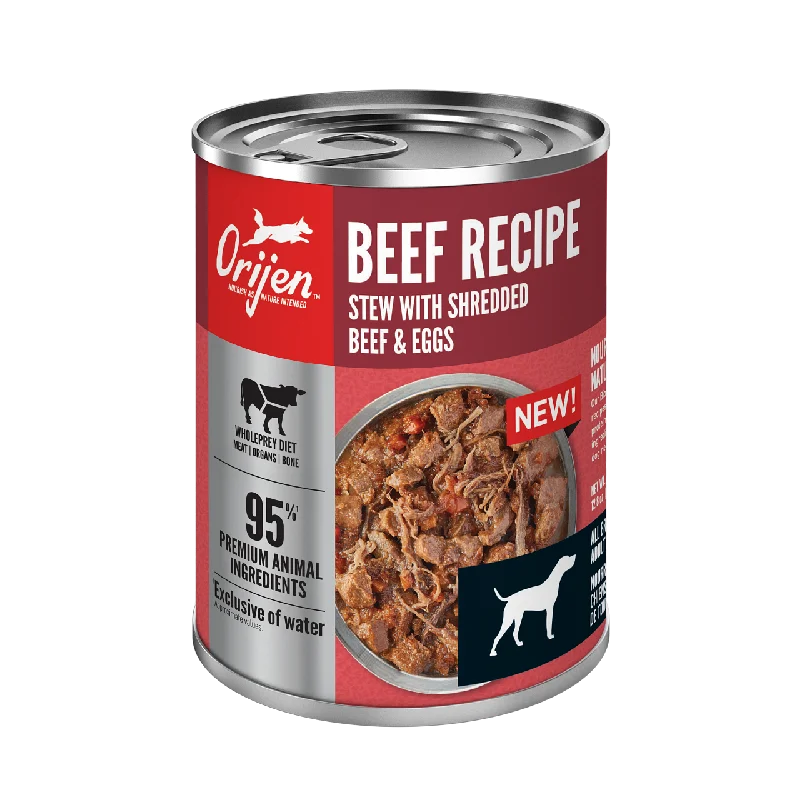 - Dog food nutritional analysisOrijen Premium Shredded Beef & Eggs Stew Recipe Canned Dog Food