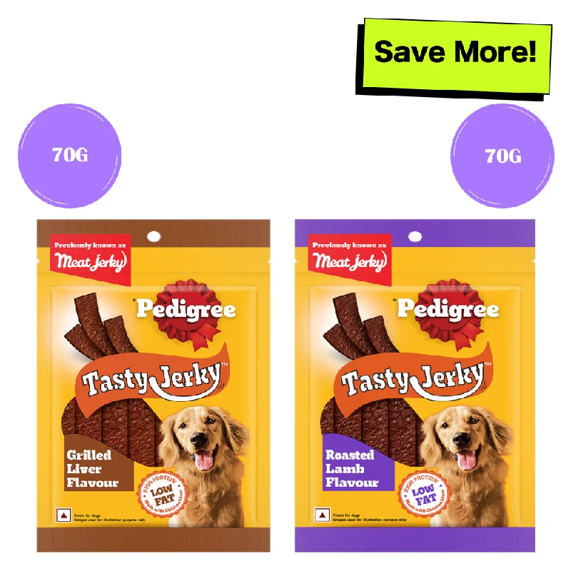 - Food for picky dogsPedigree Grilled Liver and Roasted Lamb Tasty Jerky Dog Treat Combo