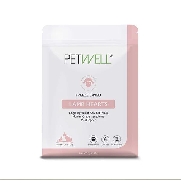    - Kitten food  Petwell Dog and Cat Treats Freeze Dried Lamb Hearts 80g