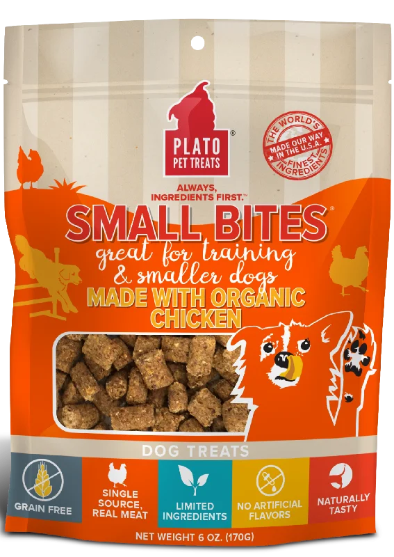 -Grain-free dog food recommendationPlato Small Bites Organic Chicken Dog Treats