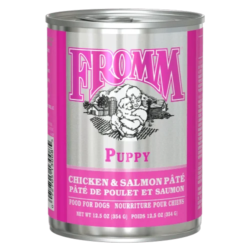 - Dog food helps the digestive systemPuppy Chicken & Salmon Pate - Wet Dog Food - Fromm