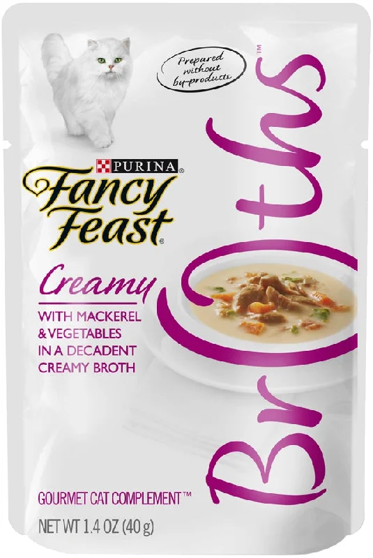  . **Ingredient-Related**  Purina Fancy Feast Creamy Broths with Mackerel & Vegetables Supplemental Cat Food Pouches