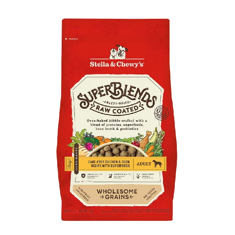 -Grain-free dog food recommendationSuperBlends Raw Coated Chicken & Duck Recipe + Superfoods