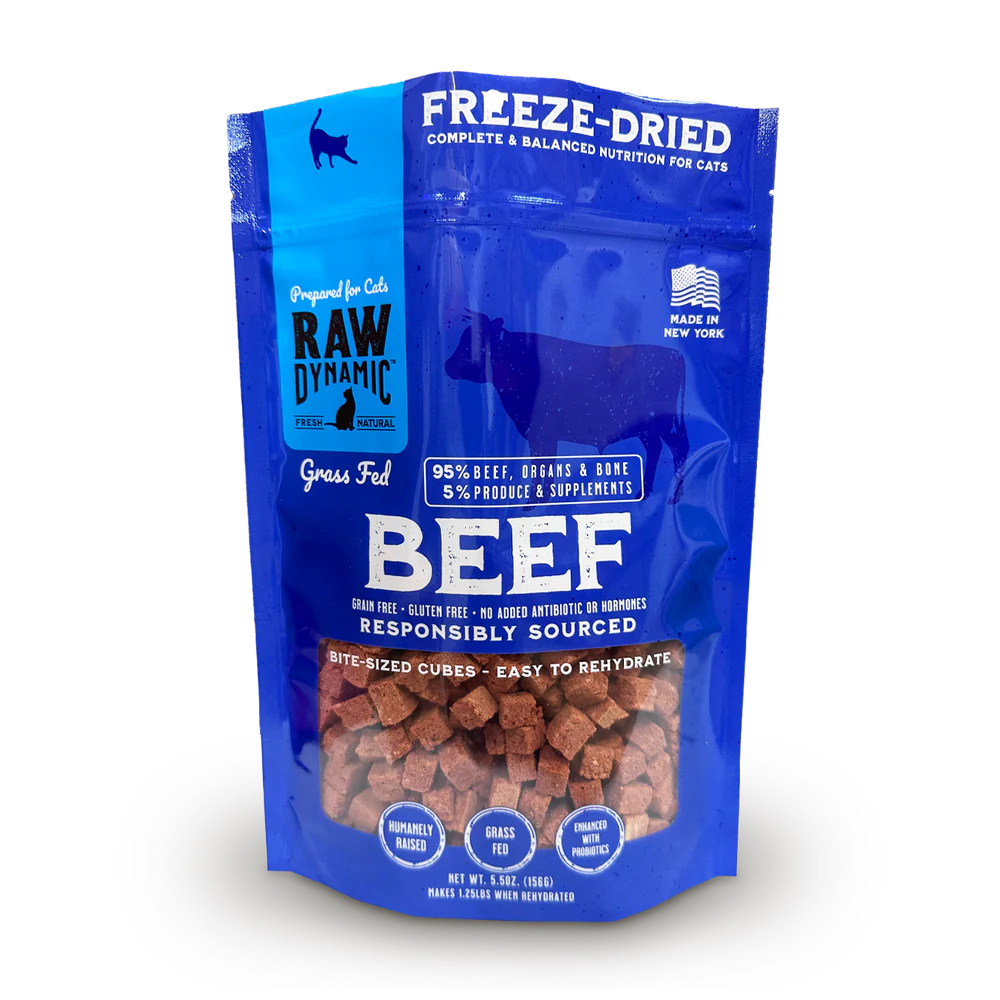    - Chicken flavor cat food  Raw Dynamic Freeze Dried Beef Cat Food