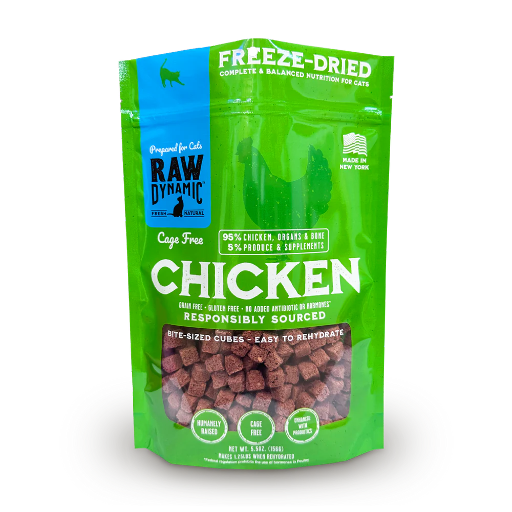  . **Ingredient-Related**  Raw Dynamic Freeze Dried Chicken Cat Food