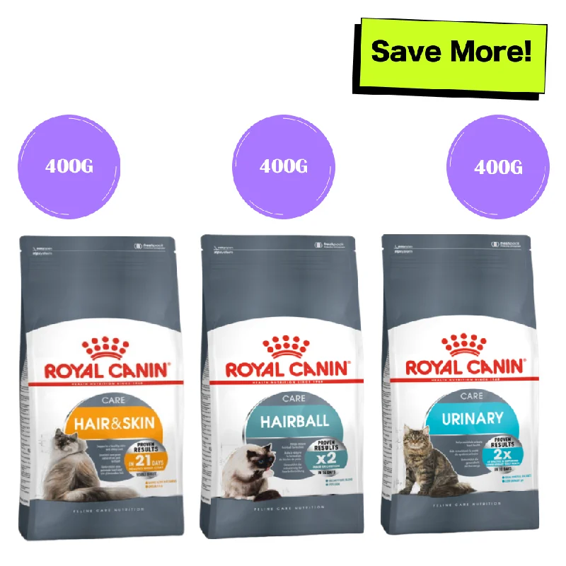    - Cat food for immune system support  Royal Canin Hair & Skin, Hairball and Urinary Care Adult Cat Dry Food Combo