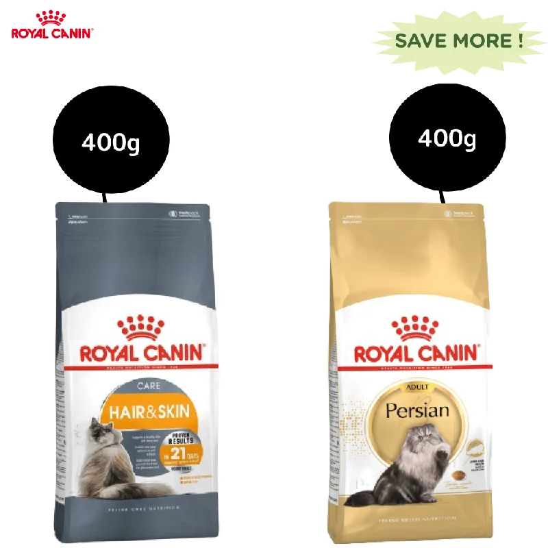  . **Brand-Related**  Royal Canin Hair & Skin Care and Persian Adult Cat Dry Food Combo