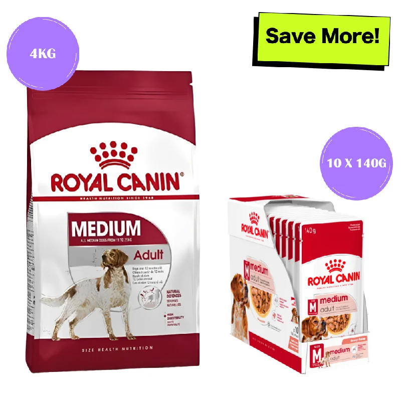 - Weight loss dog foodRoyal Canin Medium Adult Dog Dry and Wet Food Combo