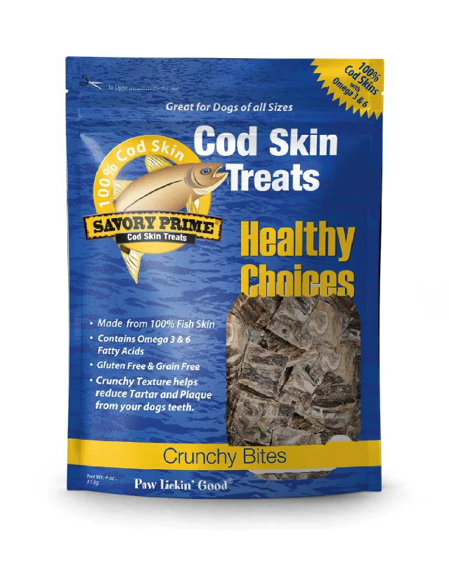  -Chicken-flavored dog foodSavory Prime Cod Skin Fish Crunchy Bites Treats for Dogs