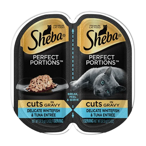    - Cat food for pregnant and nursing cats  Sheba Perfect Portions Cuts in Gravy Delicate Whitefish & Tuna Entree Wet Cat Food