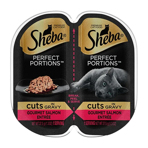    - Kitten food  Sheba Perfect Portions Cuts in Gravy Gourmet Salmon Entree Wet Cat Food