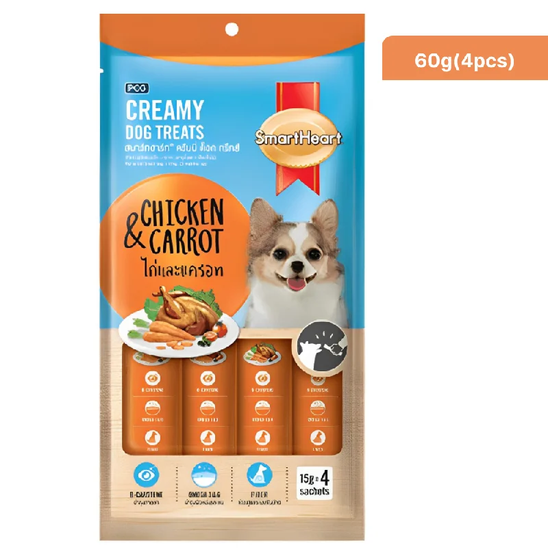 - Dog food helps the digestive systemSmartHeart Chicken & Carrot Dog Creamy Treat