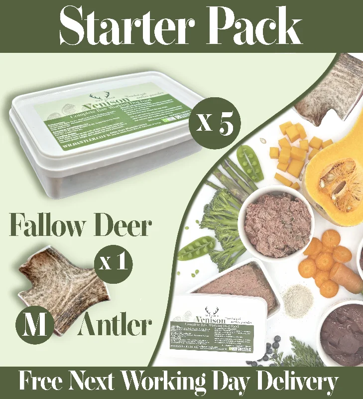  -High-fiber dog foodStarter Pack of Venison Raw Dog Food