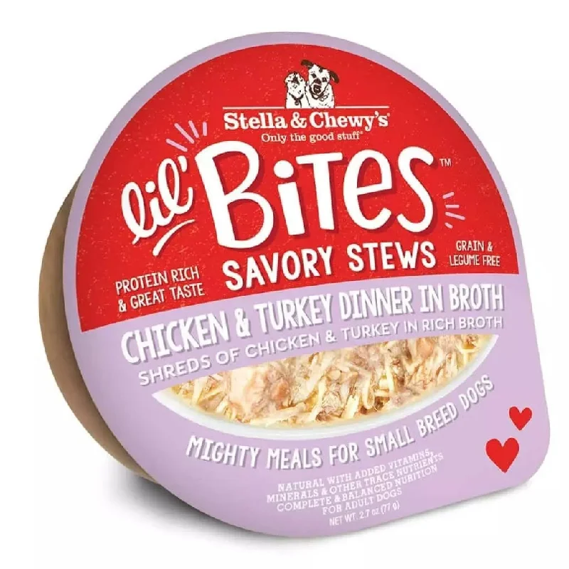 - High protein dog foodStella & Chewy's Dog Lil Bites Savory Stews Wet Food Chicken & Turkey Dinner in Broth