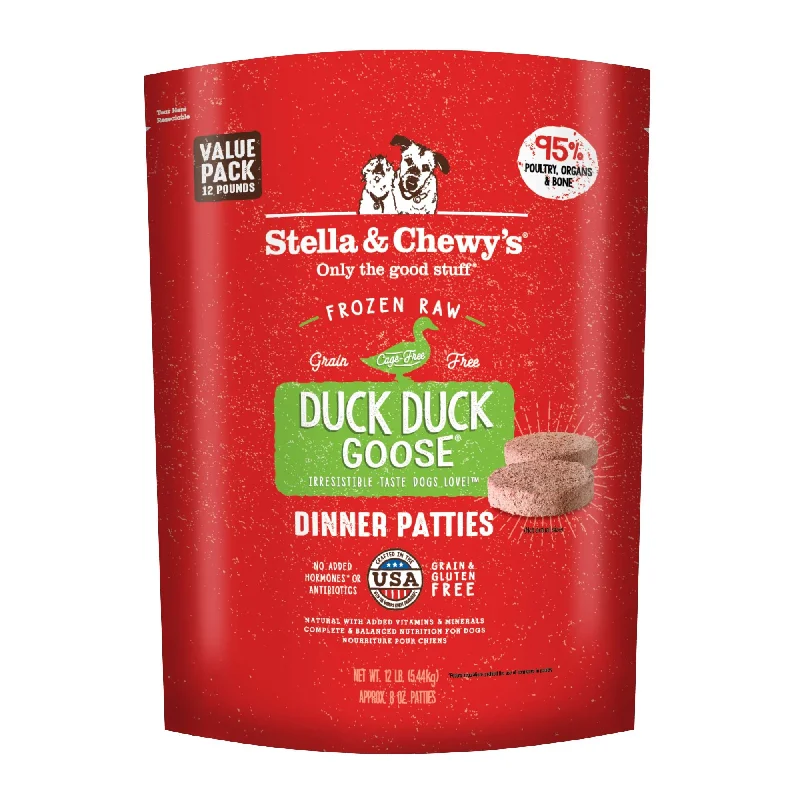 - Hypoallergenic dog foodStella & Chewy's Dog Frozen Raw Food Patties Duck, Duck, Goose