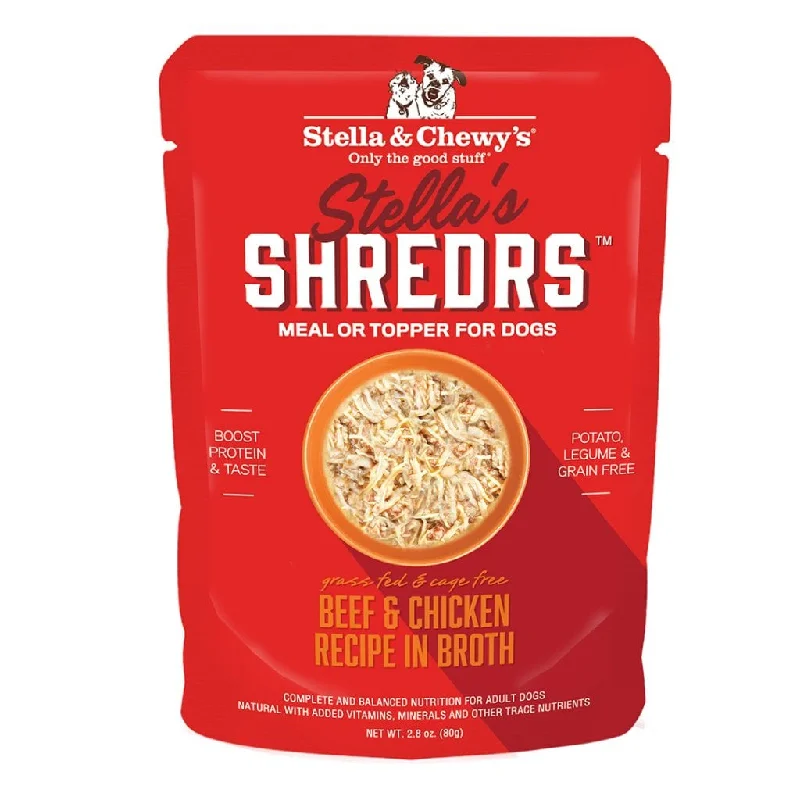 - Dog food helps the digestive systemStella & Chewy's Shredrs Beef & Chicken in Broth Topper for Dogs