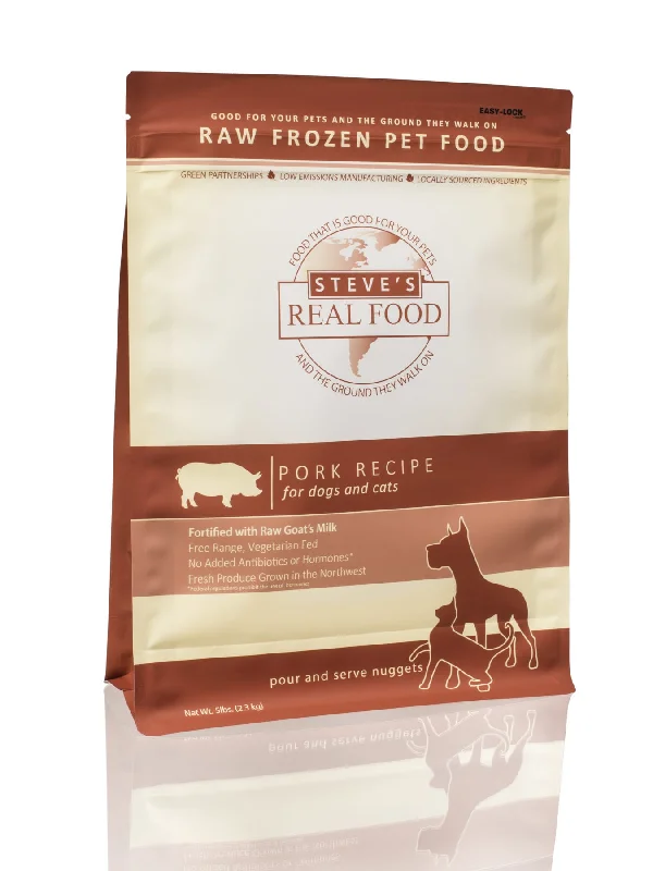 - High protein dog foodSteve's Frozen Raw Food Nuggets (Bites) Pork