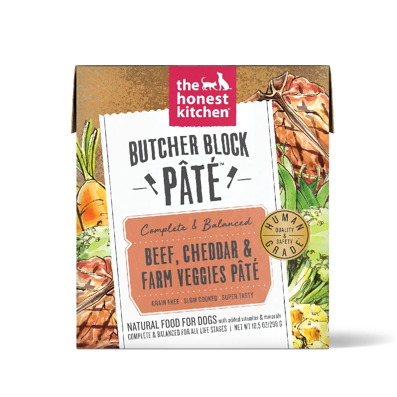  -High-fiber dog foodThe Honest Kitchen Butcher Block Pate for Dogs Beef, Cheddar & Farm Veggies