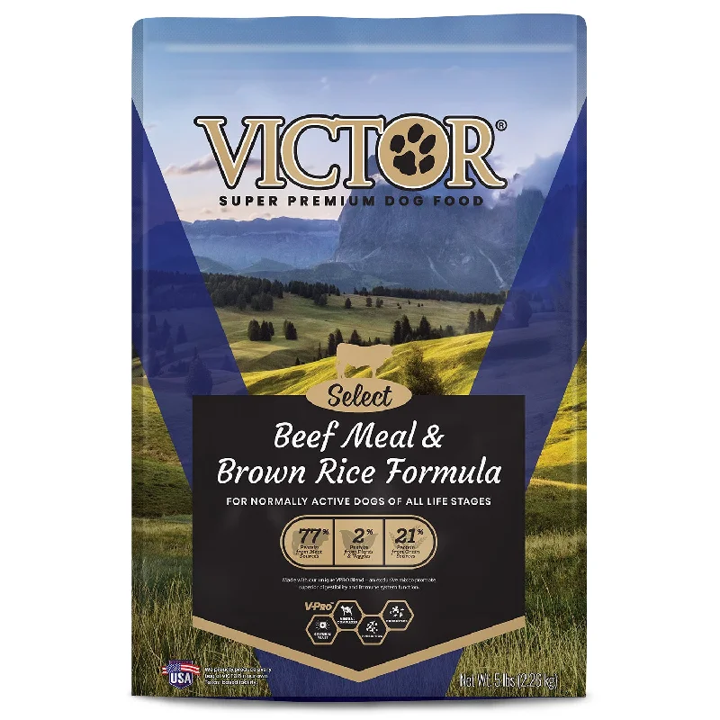  -Chicken-flavored dog foodVictor Beef Meal & Rice Dry Dog Food, 5lb