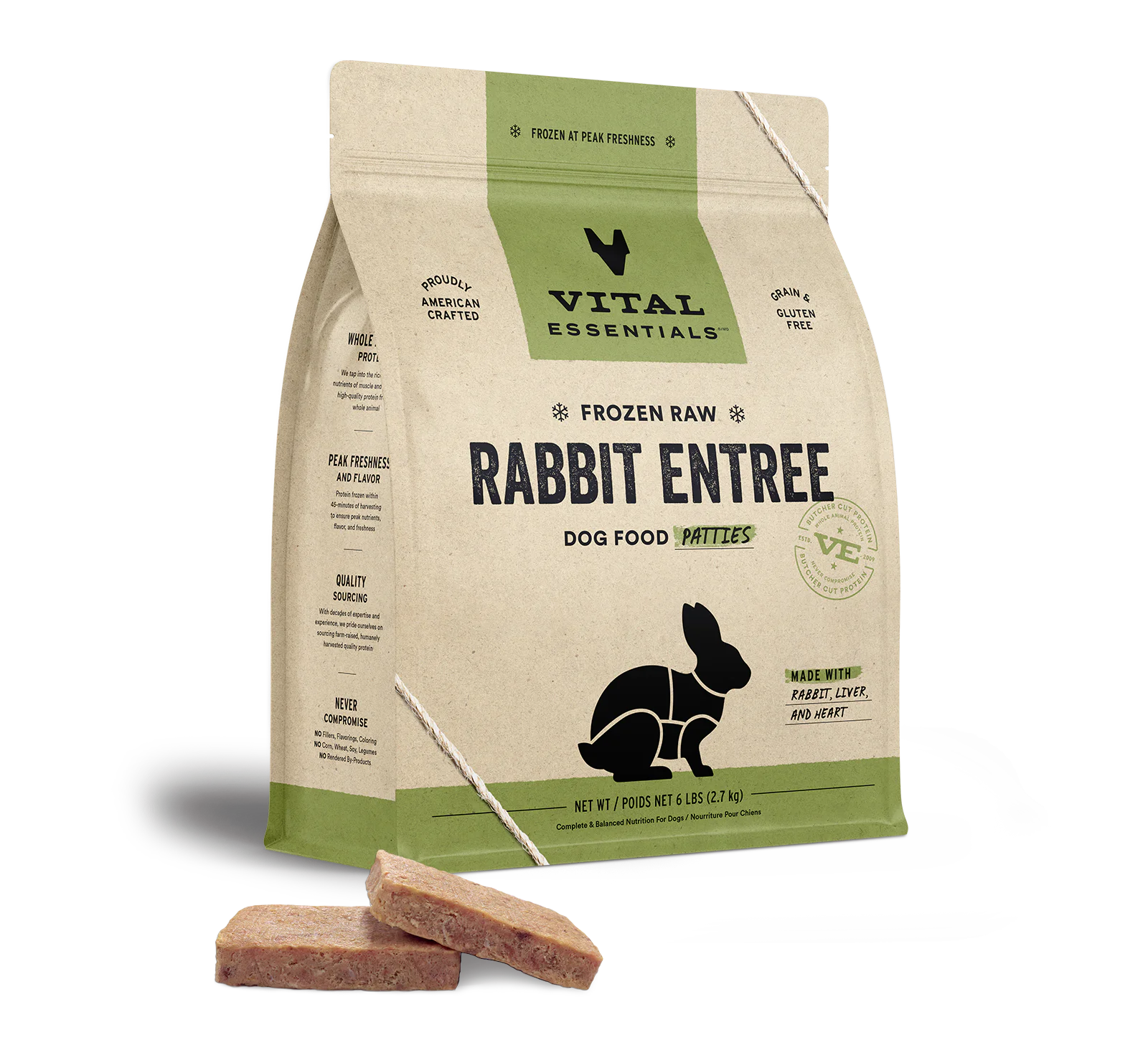 -Grain-free dog food recommendationVital Essentials Dog Frozen Raw Food Rabbit Patties