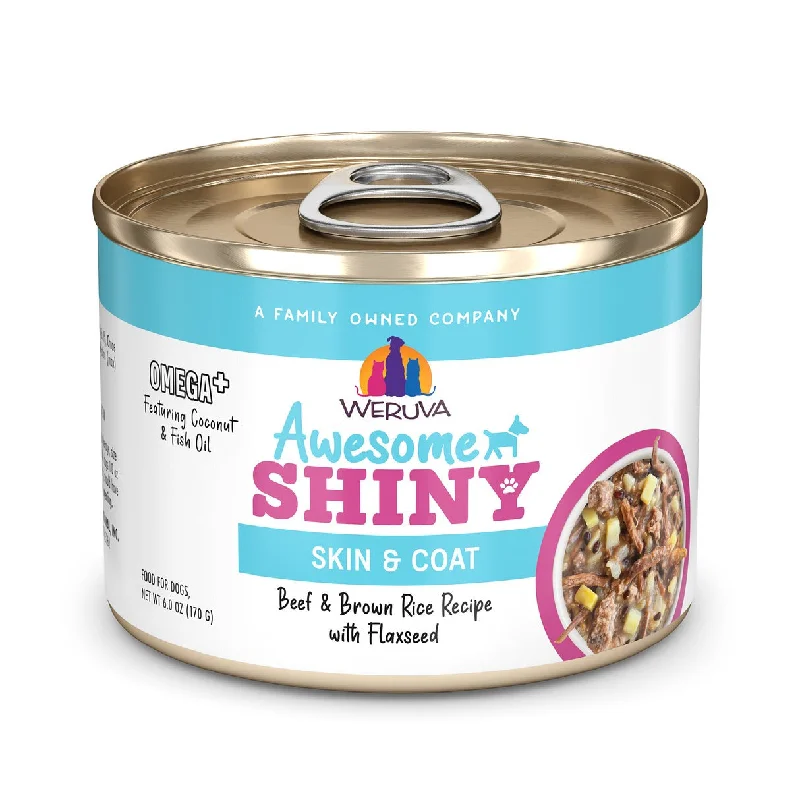 - Food for sterilized dogsWeruva Awesome Shiny Beef & Brown Rice Recipe with Flaxseed Wet Dog Food