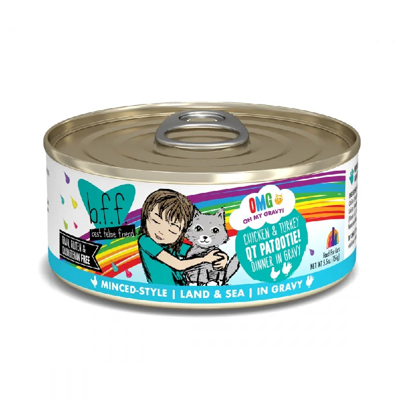    - Cat food for digestive health  Weruva BFF Oh My Gravy QT Patootie Grain Free Chicken & Turkey in Gravy Canned Cat Food