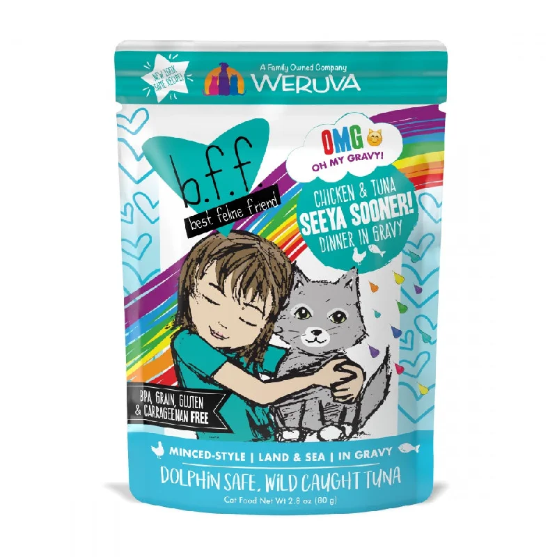    - Cat food nutritional analysis  Weruva BFF Oh My Gravy Seeya Sooner Grain Free Chicken & Tuna in Gravy Canned Cat Food