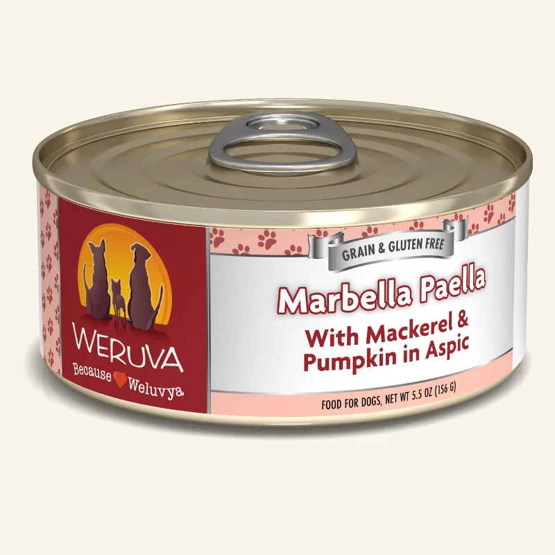 - High protein dog foodWeruva Grain Free Dog Can Food Marbella Paella